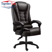 Chaise de bureau de direction moderne en acier inoxydable ergonomique à dossier haut avec massage, roulettes et accoudoirs, chaise de massage électrique