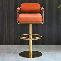 Tabouret de bar haut en acier inoxydable rotatif à 360 degrés, luxueux, nouvellement développé en 2023, pour comptoir de cuisine, café