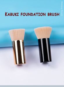 Brocha Kabuki de Pelo Sintético para Base, Brocha para Polvo Suelto y Colorete, Herramientas de Maquillaje Personalizadas con Mango Metálico para Aplicación Facial - Product Image 6