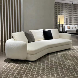 Sofá de tela de estilo crema moderno, lujosos sofás italianos de tres plazas para el hogar, sofás suaves, sofá de esquina de gama alta para sala de estar - Product Image 1