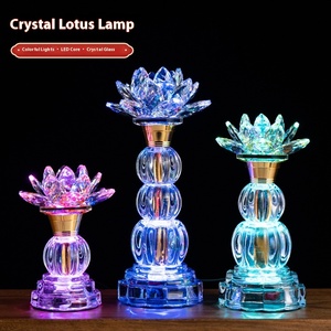 Đèn Phật bằng thủy tinh sang trọng, kiểu dáng hoa sen, chất liệu pha lê cao cấp, trực tiếp từ nhà máy, thích hợp trang trí Giáng sinh và các đền thờ - Product Image 1