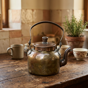 <b>Vintage</b> Metal Tea <b>Kettle</b> With Lid And Metal Handle Water Pot For Tea Brewing - Product Image 5