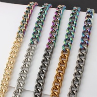Nolvo World 50cm arc-en-ciel 50cm or argent 13mm aluminium chaîne à boucle ronde métal nouvelle sangle de sac de remplacement