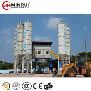 Planta Dosificadora de Concreto Premezclado Minrui HZS90 90m³/h con Mezcladora de Doble Eje JS1500, Potencia de Mezcla de 45kw, Motor, Caja de Engranajes, Rodamientos y PLC - Product Image 1