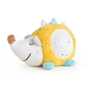Venda quente Elétrica Stuffed Cartoon Animal Ouriço Porco Coruja Plush Toy Baby Sleep com Appease Pano Dolls Starry Projeção Lâmpada