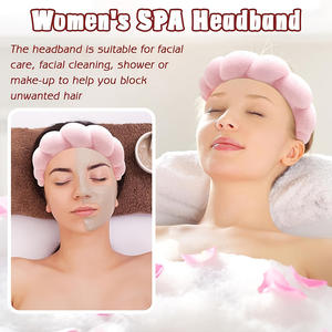 Bandeau en éponge avec logo personnalisé pour les femmes Bandeau de soins de la peau et de maquillage multi-usages pour le visage des filles - Product Image 4