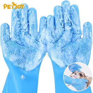 Esponja de silicona suave para aseo de mascotas, masajeador mágico para perros y gatos, depurador de depilación para lavar con champú, guantes de baño - Product Image 1