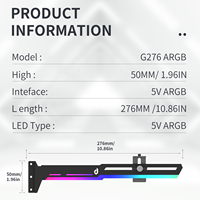 Soporte para tarjeta gráfica ARGB upHere, soporte para GPU de 5V y 3 pines, soporte anticaída para GPU, soporte ajustable para GPU