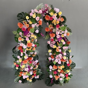 8ft * 8ft Colorido Floral Panel Enrollar Tela Flor Pared Cortina 8x8feet Flor Artificial Pared Salón <span class=keywords><strong>de</strong></span> Boda Telón <span class=keywords><strong>de</strong></span> fondo Decoración - Product Image 6