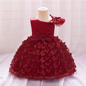 Robe de princesse sans manches pour filles, robe de tutu en tulle à fleurs 3D pour enfants, robe de fête d'anniversaire pour tout-petits, robe de baptême pour bébé, tenue de scène - Product Image 4