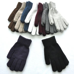 Gants en laine acrylique épais unis en gros pour femmes et hommes, pour le sport quotidien en plein air, mitaines chaudes d'hiver - Product Image 6
