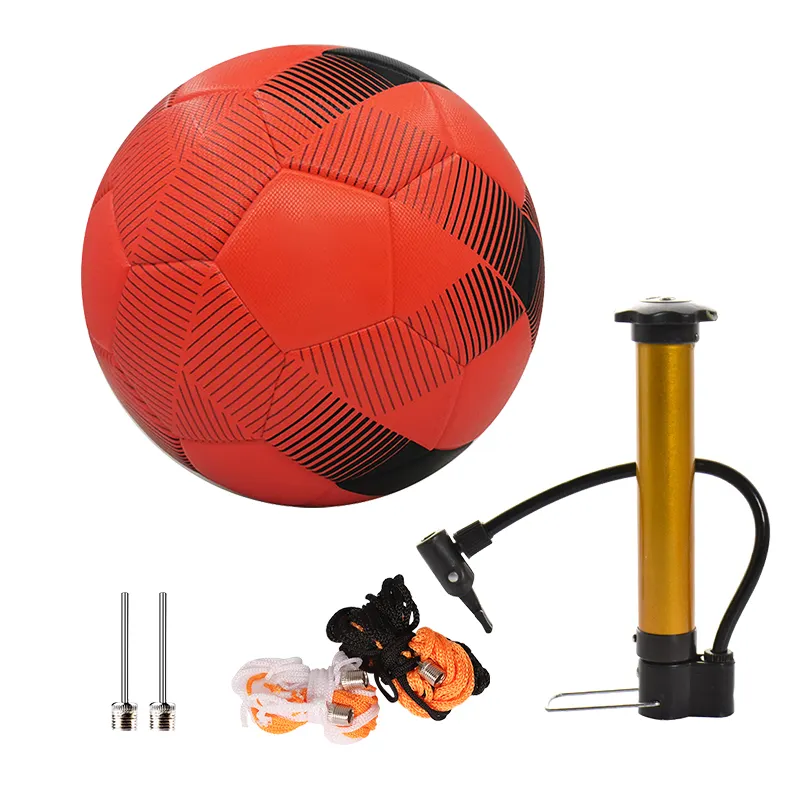 2024 neues individuelles Design roter Hybrid-Fussball 5er-Größe Spielballmaschine genäht Fußball B-Ball Fußball