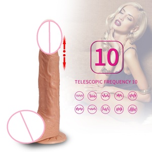 Pene vibrador retráctil realista para mujer, <span class=keywords><strong>succionador</strong></span> <span class=keywords><strong>de</strong></span> empuje artificial, consolador para pene, Juguetes sexuales - Product Image 1