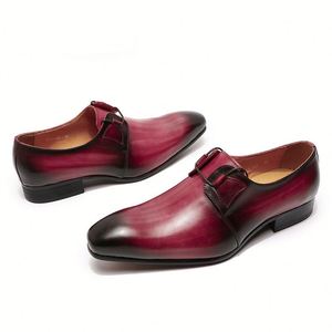 Men's Retro Kangaroo-Inspired Japanese Low-Top Office Career Lightweight Anti-Slip Breathable Patchwork Loafers <b>Pointed</b> <b>Toe</b> - Product Image 4
