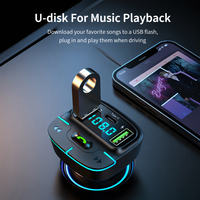 Émetteur FM BT5.4, récepteur radio AUX, lecteur MP3, appels mains libres, chargeur de voiture USB Type-C, kit voiture Bluetooth sans fil