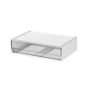 Desktop <b>Drawer</b> <b>Storage</b> <b>Box</b> Transparent Organizer For Makeup Office Desk Bathroom Use Rectangle Standing Type 1 Layer - Product Image 4