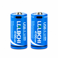 Baterai Lithium Ion LDLDCHI C Ukuran 1.5V 4100mWh Isi Ulang USBC Kapasitas Tinggi untuk Perangkat Elektronik
