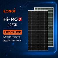 Panneaux solaires Longi HiMo 7 LR7-72HGD 595W 600W 605W 610W 615W 620W 625W Modules solaires bifaciaux à double vitrage à cellules monocristallines