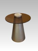 Nouvelle Arrivée Vente en Gros Usine Table Basse de Salon Moderne Minimaliste avec Plateau en Verre Trempé et MDF Laqué Métallique