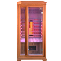 Petite taille, sauna infrarouge intérieur pour une personne, bois de pruche et de cèdre rouge de luxe, avec panneau de commande 220V