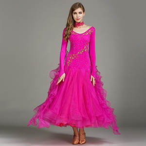 Vestido de baile de salón <span class=keywords><strong>para</strong></span> <span class=keywords><strong>mujer</strong></span>, <span class=keywords><strong>ropa</strong></span> de baile de <span class=keywords><strong>Tango</strong></span> de vals moderno, vestido de baile de rendimiento de competición de manga larga - Product Image 2