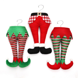 Navidad Santa Elf Legs Felpa Pies <span class=keywords><strong>de</strong></span> peluche con <span class=keywords><strong>zapatos</strong></span> pegados en la decoración del árbol <span class=keywords><strong>de</strong></span> Navidad Festival <span class=keywords><strong>de</strong></span> Navidad Suministros <span class=keywords><strong>de</strong></span> adorno para fiestas - Product Image 1