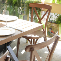 Chaise empilable en bois courbé de style vintage rustique chaise à dossier croisé en bois Restaurant Bistro chaise à dossier croisé