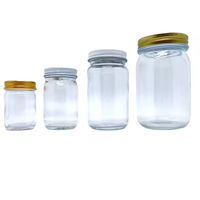 Haute Qualité Clair Miel Bonbons Pot Verre Confiture Cornichons Pot Bouteille 200 Ml 350 Ml 500 Ml Grand Pot En Verre Avec Couvercle À Vis
