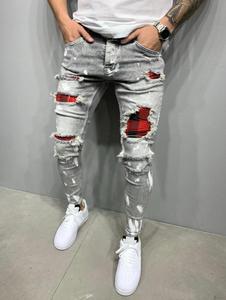 Fábrica de China Venta caliente Popular Roto Destroy <span class=keywords><strong>Jeans</strong></span> para <span class=keywords><strong>hombre</strong></span> <span class=keywords><strong>Skinny</strong></span> Ripped Hole <span class=keywords><strong>Jeans</strong></span> para <span class=keywords><strong>hombre</strong></span> - Product Image 3