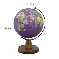 Globe terrestre en papier, métal et bois avec support rotatif à 360°, outil pédagogique de géographie, ornement de bureau pour enfants, anglais, CE, ROHS