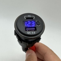 Prise d'alimentation USB 3.0 et USB-C avec voltmètre pour camping-car, bateau, caravane
