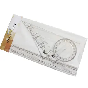 4pcs 30cm Ruler Set With 360 Degree Protractor