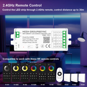 Sxzm <span class=keywords><strong>wifi</strong></span> thông minh lưới LED Strip điều khiển ánh sáng 6A đầu ra hiện tại 5-in-1 dimmers cho Bluetooth tuya app bằng giọng nói điều khiển từ xa - Product Image 4