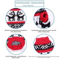 Sweater Rajut Natal Kustom Grosir untuk Hewan Peliharaan, Pakaian Hewan Peliharaan Lucu Anti Dingin untuk Musim Gugur dan Musim Dingin