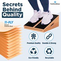 Planche inclinée en bois pour étirement des mollets avec 5 angles réglables, capacité de 500 lbs, stable et antidérapante