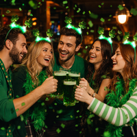 Serre-tête LED lumineux trèfle vert clignotant pour la Saint-Patrick, idéal pour les fêtes irlandaises et les costumes