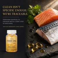 Gélules d'huile de poisson Oméga 3 600 mg EPA 360 mg DHA 240 mg Faciles à avaler Complément alimentaire 60 unités pour adultes