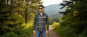 Camisa de Franela a Cuadros para Hombre HCX22, 100% Algodón, Manga Larga, Estilo Casual para Otoño, Cuello Camisero, Cierre de un Botón, Logotipo Frontal - Product Image 2