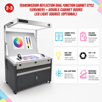 Cabine de visionnage des couleurs avec armoire de rangement, source lumineuse LED standard ISO3664 D65 D50, lampes 36W