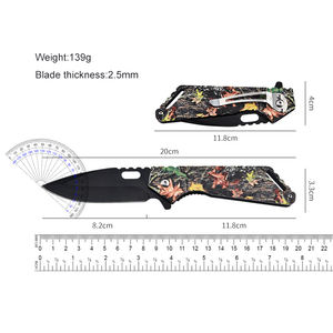 माननीरी बड़े आकार के उपयोगिता चाकू आउटडोर शिविर सभी स्टील हैंडल लॉकलेस फोल्डिंग 3 डी प्रिंटिंग चाकू जेब चाकू - Product Image 5