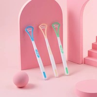 Limpiador y raspador de lengua de silicona y plástico de doble cara, duradero, para el cuidado bucal, limpieza dental higiénica y alivio del mal aliento