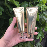 Tube cosmétique en plastique de 100 ml PBL brillant doré de 100 g, tube à presser pour lotion corporelle, crème pour les mains