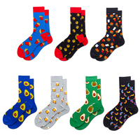 Chaussettes de cheville personnalisées OEM à imprimé avocat fantaisie, chaussettes en coton à motif fruité pour hommes et femmes, chaussettes décontractées tendance en gros