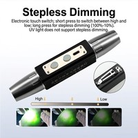 Porte-clés lampe torche à lumière rouge en acier inoxydable 304 stable, 3 LED 650nm, réflecteur en alliage d'aluminium, rechargeable avec batterie 18650, IP55