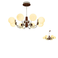 Suspension LED Moderne Nordique Magic Bean pour Maison et Bureau, en Fer et Verre, Ronde, Blanc, Dimmable, Garantie 2 Ans