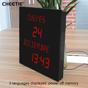 CHEETIE Đồng Hồ Lịch Ngày Tháng Kỹ Thuật Số LED Gắn Tường Lớn Trực Tiếp Từ Nhà Máy CP38 Có Logo Của Khách Hàng - Product Image 6