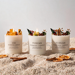 Luxury Botanical Scented Soy Wax <b>Candle</b> With Dried Orange Cinnamon For Rustic Home Decor Wholesale Private Label Premium <b>Set</b> - Product Image 1