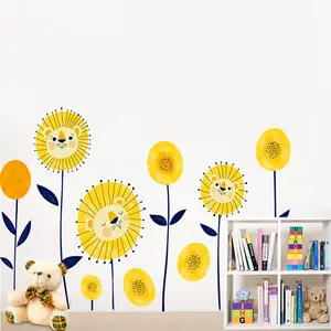 YIYAO di Modo Creativo Adesivi Murali Girasole Sorriso Sun Flowers Decalcomania Della Parete