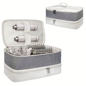 Bolsa de Viaje para Herramientas de Peluquería de PU, Gran Capacidad, Duradera, con Espacio para Rizador y Secador de Pelo, en Oferta - Product Image 1