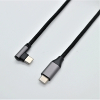 Cable USB Tipo C con revestimiento de nailon, recto y curvo, de alta velocidad 5A, carga rápida PD, malla exterior tejida, 1m, para uso con computadora, entrega rápida